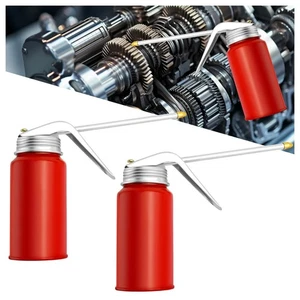 2PCS Oil Can Pump Oiler 200 ML Oil Can with Spout for Manual Refueling Metal Mot - Picture 1 of 7