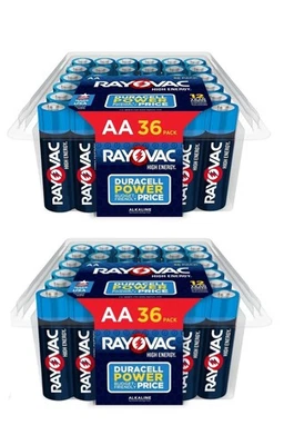 Rayovac High Energy AA Batteries (72 Pack), Double A Batteries, Exp 12/36