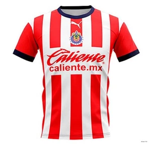 Camiseta personalizada LIGA MX Chivas Home estampada rayas rojas/blancas para hombre - Imagen 1 de 6