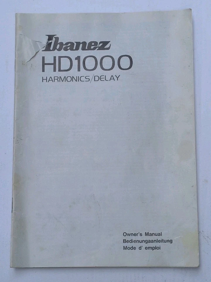 IBANEZ Harmonics Delay HD 1000 Music Studio Rack Unit Owner's Manual  - Image 1 of 1