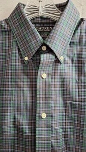 NWT$ RALPH LAUREN Black Label Slim Fit Non Iron Button-Down Shirt Sz 16.5 Plaid - Picture 1 of 6