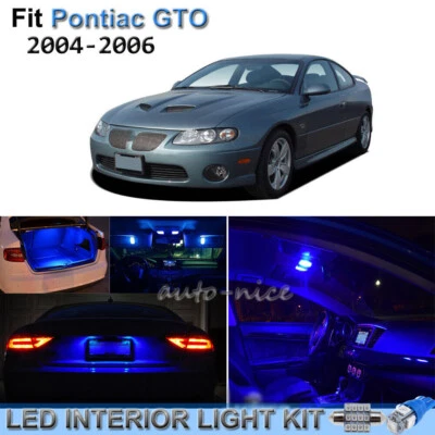 Kit de 12 luces interiores LED azules brillantes para Pontiac GTO 2004-2006 Foto 1 de 4