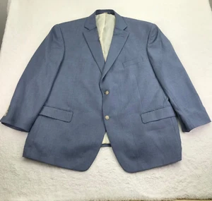Oak Hill Blazer Mens 2XL XXL 50 52 Regular Blue 2 Button Sports Coat Double Vent - Picture 1 of 13