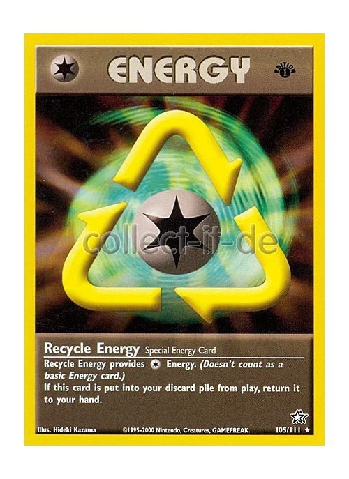 Pokemon 105/111 Recycle Energy - Neo Genesis - First Edition - Englisch - Bild 1 von 1