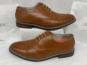 Bruno Marc Prince 6 Oxfords Lace Up Brown Cap Toe Dress Shoes Mens Size 10 - Picture 1 of 13