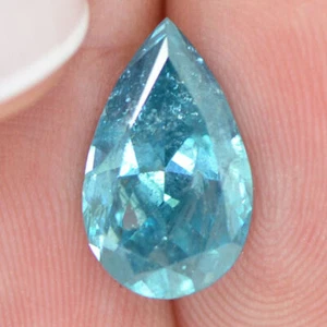 Diamante en forma de pera elegante azul real suelto I1 natural mejorado pulido 3,12 quilates - Imagen 1 de 11