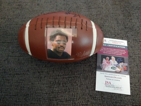 Oakland Raiders Signed Autographed Cliff Branch Mini Football w/ Photo #'d /100 Cover