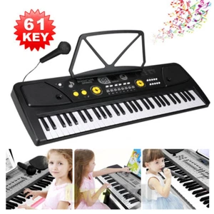 61 Keys Piano Keyboard Electronic Electric Musical Toy Gift w/Microphone & Stand - Picture 1 of 12