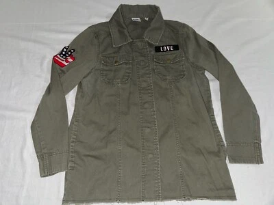 Comida Chatarra Militar Verde Chamarra EE. UU. Signo de Paz Amor Hippie Chaqueta PEQUEÑA Foto 1 de 4