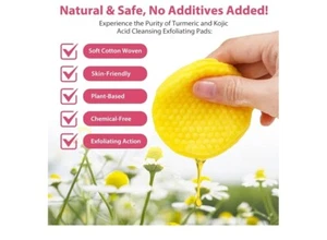 20pcs Turmeric Sponge Cleansing Pads, Kojic Acid And Turmeric Cleansing Pads New - Picture 1 of 8