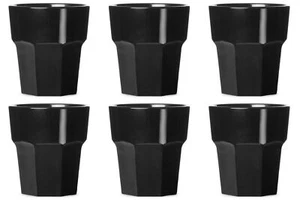Rocks Glass Black 9oz 256ml Reusable Polycarbonate BBP Elite - Box of 6 - Picture 1 of 1