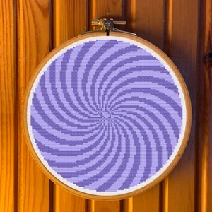 Round 2 Tone Swirl Cross Stitch Pattern/Chart, Geometric  - Picture 1 of 2