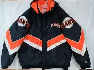 VTG RARE STARTER SAN FRANCISCO GIANTS FULL ZIPP WITH HOOD WINTER JACKET SZ XXL - Picture 1 of 8
