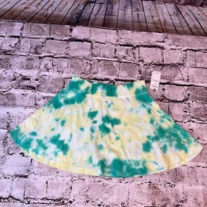 DKNY Girls Pastel Teal Tie Dye Elastic Waist A-Line Skirt Short Combo Size 5/6 T - Picture 1 of 4