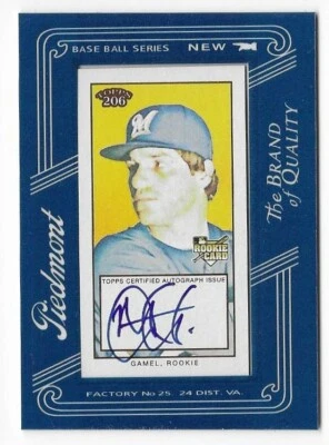 Mat Gamel 2009 Topps 206 Framed Mini Autograph Piedmont Rookie #FMA-15 Brewers - Image 1 of 2