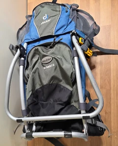 DEUTER Kid Comfort 2 Child Carrier Hiking Framed Folding Stand Up Backpack- Blue - Picture 1 of 11