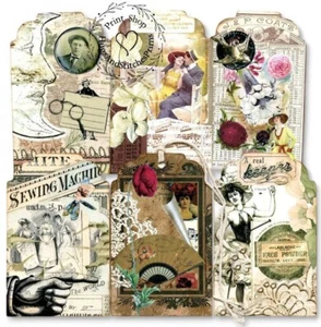 Hängeetiketten Vintage Style gemischt Ephemera Tags #T 88 Geschenkanhänger - Bild 1 von 4