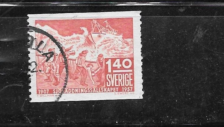 SUECIA SC#500 1957 BARCO EN DESTRESS CONMEMORATIVO USADO POSTAL SELLO XF Foto 1 de 1