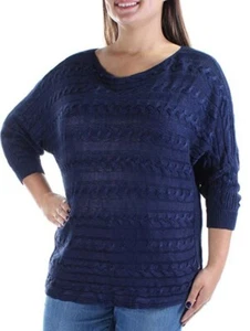 Maglione donna Lauren by Ralph Lauren nuovo con etichette 3X maglia cavo scollo barca blu navy $99 - Foto 1 di 8