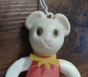 Selten 60er Jahre? Kunststoff Bär Karneval Spielzeug mit seltsamen Augen, Gruselspielzeug, Hongkong - Bild 1 von 10