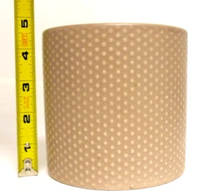 4 3/8 Inch Round Ceramic Planter Tan Indoor-Outdoor Pot No Hole Free Shipping - Picture 1 of 4