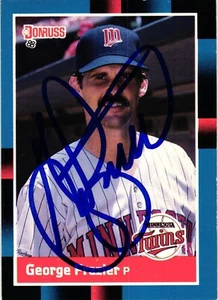 George Frazier #443 Signed 1988 Donruss MLB Baseball Card Twins AUTO RIP - Picture 1 of 2