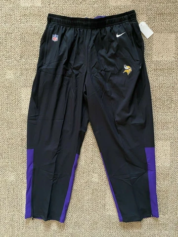 Men's Size 2XL XXL Nike Dry Woven Athletic Pants Black NFL Minnesota Vikings Cover