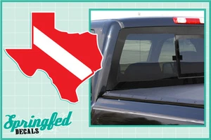 TEXAS Shaped DIVE Flag Vinyl Decal Car Truck Sticker SCUBA Diving Decal - Picture 1 of 1