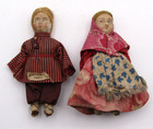 ANTIQUE SOVIET UNION MADE SOUVENIR DOLLS PAIR (4") EARLY 1900