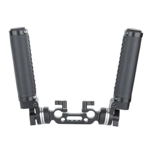 NICEYRIG Leather Rosette Handle Grips with 15mm Rod Clamp for ARRI Shoulder Rig - Picture 1 of 12