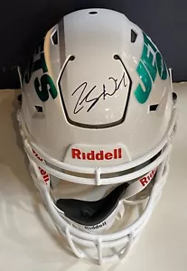 Zach Wilson Pro On Field White Jets Speed Flex Authentic Helmet Signed JSA COA - Picture 1 of 12