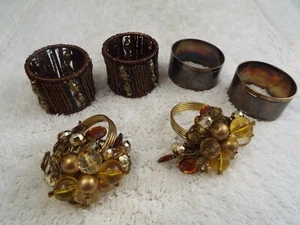 6 pc Mixed Napkin Ring Lot (F22) - Picture 1 of 1