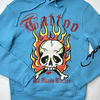 Sudadera con Capucha Ed Hardy Para Hombre Pullover Mediano Calavera Llameante Tatuaje Polar Gráfico Bolsillo Foto 1 de 4