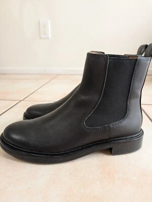 Bota Chelsea Madewell The Benning en cuero negro verdadero Foto 1 de 4