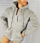 N30 (E) ~ FITS KEN TOP ~ BUFF MADE TO MOVE DOLL SIZE GRAY HOODIE SWEATSHIRT