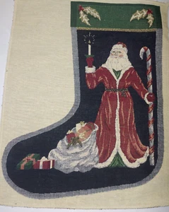 GOBELIN Weihnachten Strumpf Panel Neu aus altem Lagerbestand Volksweihnachtsmann mit Spielzeugbeutel ungeschnitten - Bild 1 von 8