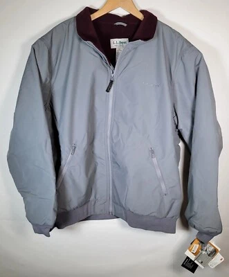 VTG LL Bean Mens XXL Warm Up Jacket Fleece Lined Thinsulate Full Zip Steel Gray - Image 1 of 4