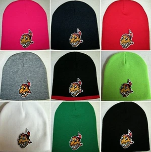 Cleveland Indians Beanie ~Knit Cap ~Hat ~VINTAGE MLB PATCH/LOGO ~11 Colors ~NEW - Picture 1 of 14