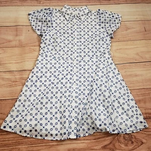 Alexis For Target Dress Womens Extra Small White Blue Mini Shirt Blouson Eyelet - Picture 1 of 10