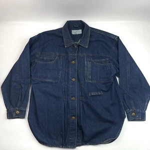 Sergio Valente Vintage Exclusive Blue Button Up Denim Top Shirt Women’s L Macau - Picture 1 of 12