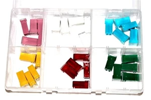 Assorted Box of JCASE Type Fuses QTY 30 20A 25A 30A 40A 50A 60A Fuse AT127 - Picture 1 of 1