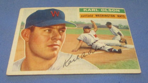 1956 Topps Karl Olsen #322 vintage baseball card Washington Nationals High # VG
