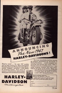 Harley Davidson Motorcycles 1946 anuncio impreso montar en tiempo de guerra resistencia Milwaukee WI - Imagen 1 de 1