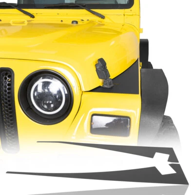 FIT 1997-2006 WRANGLER JEEP TJ PAIR FRONT FENDER FLARE PROTECTIVE GUARD BLACK - Image 1 of 4