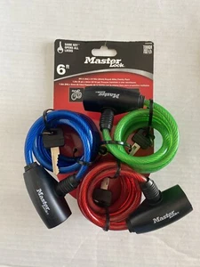 Master Lock 6ft Bike Lock Cable Lock 3-Pack 8127TRI - Picture 1 of 5