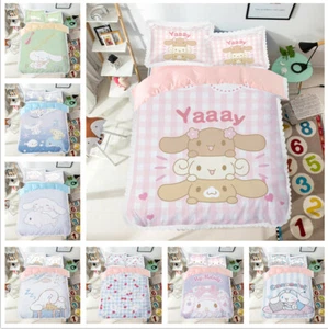 Cinnamoroll Bedding Set Cute Lace Bed Sheet Quilt Cover Single/Double/Queen Size - Picture 1 of 20