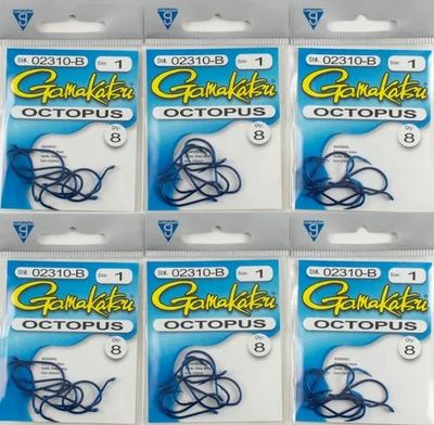 (LOTE DE 6) GANCHO AZUL POLVO GAMAKATSU #1 02310-B K3384 - Imagem 1 de 2