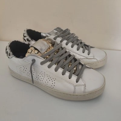 P448 John Sneaker Pearl + Gold Bubble Leopard Back Size EUR 37 (US-6.5/7)  - Image 1 of 4