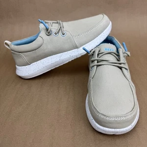 Reef Mens Slip On Shoes Beige Blue White Loafers Comfort Swellsole Cutback Sz 7 - Picture 1 of 19