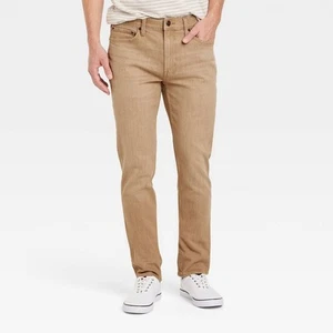 Men's Slim Fit Jeans - Goodfellow & Co Khaki 34x32 - Picture 1 of 3